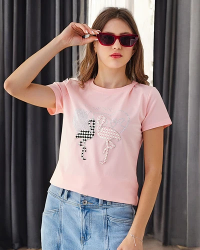 Royalfashion Naiste Puuvillane T-särk Flaming Love