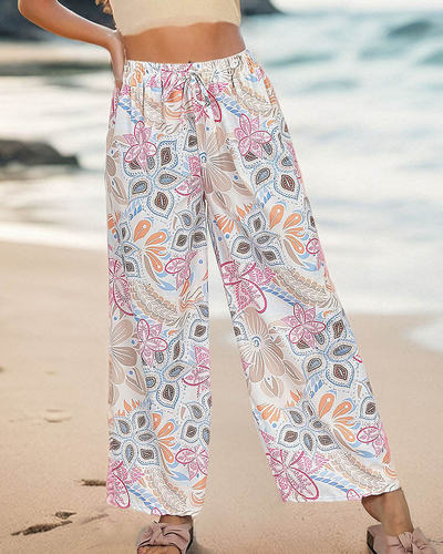 Royalfashion Naiste mustrilised laiad püksid