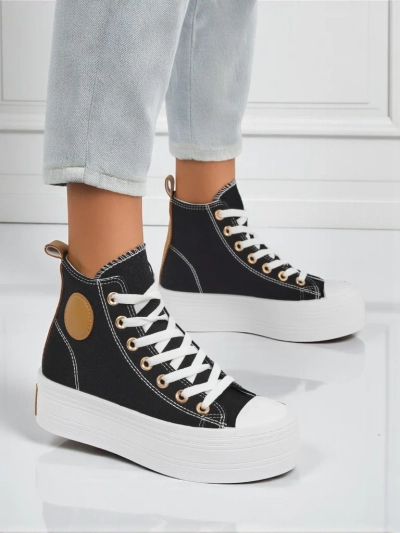 Naiste platvormiga tossud Callisto Nero, kangast, mustad, suvi/sügis