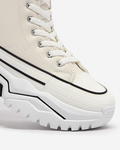 Naiste kreemjad isoleeritud platvormiga spordijalatsid a'la sneakers Retiha - Jalatsid