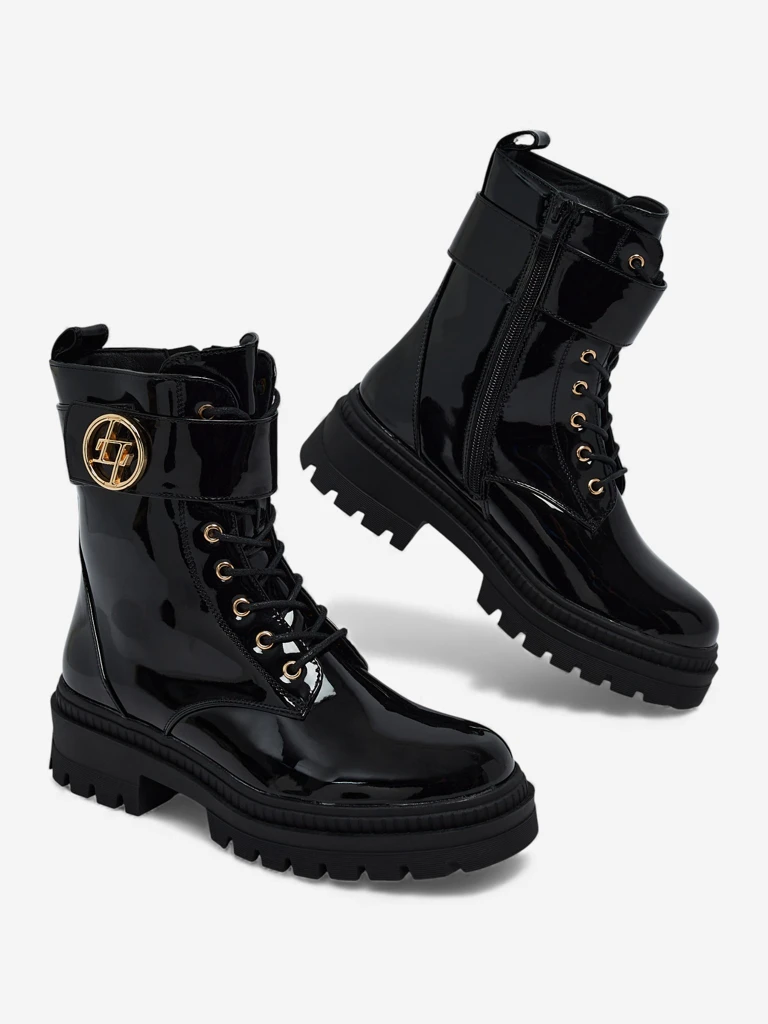 Lacquered Women's Eco-Leather Boots Eulin