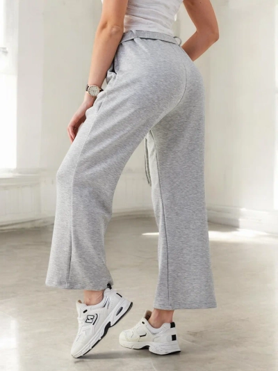 Royalfashion Laiad naiste kangast püksid dekoratiivse vöödiga