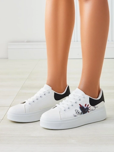 Royalfashion Women's platform sports sneakers with Alcape print