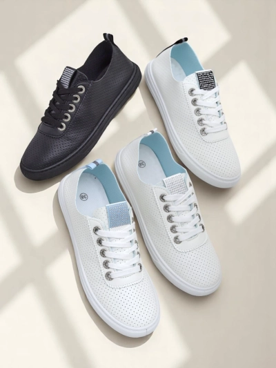 Royalfashion Women's sneakers with rhinestones Cytorrie