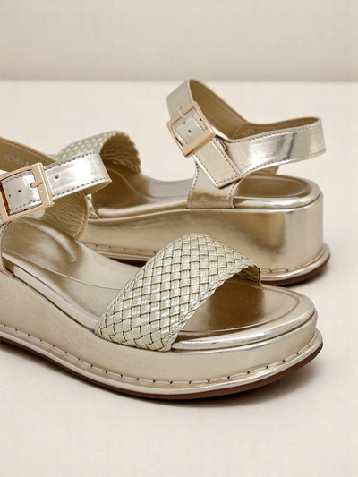 Royalfashion Naiste kiilkontsaga sandaalid punutud rihmaga Fiolle