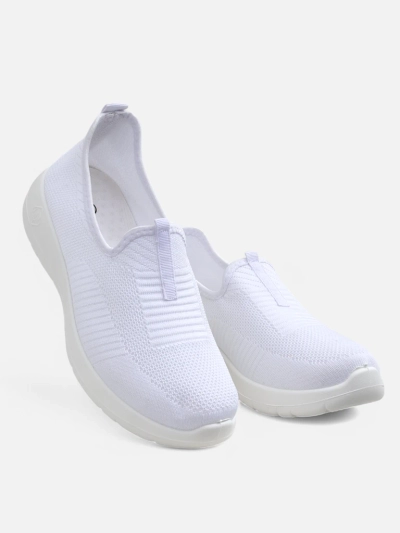 Women's white Callista slip-ons made of breathable fabric with a flat heel