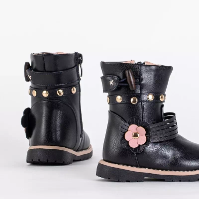 OUTLET Children's navy blue eco leather boots Kisso - Footwear