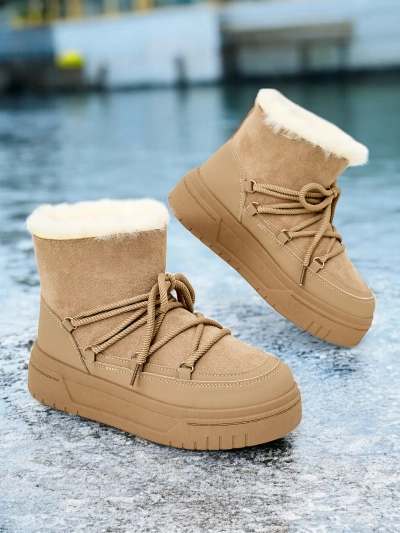 Royalfashion Womelek lace-up snow boots Moniuc