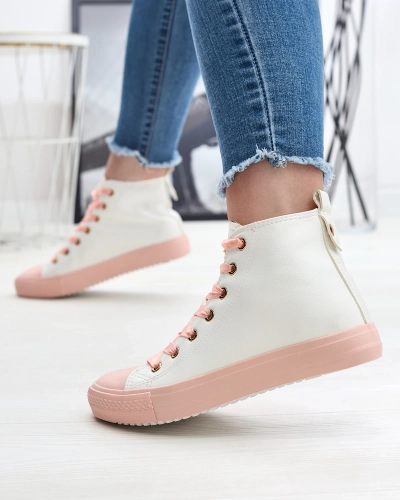 Бело-розовые женские спортивные кроссовки Macako- Footwear