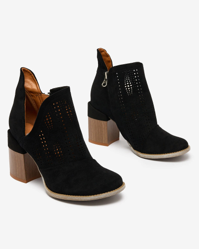 Royalfashion Openwork post boots in black Revivela