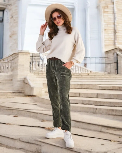 Royalfashion Simple greed's corduroy pants