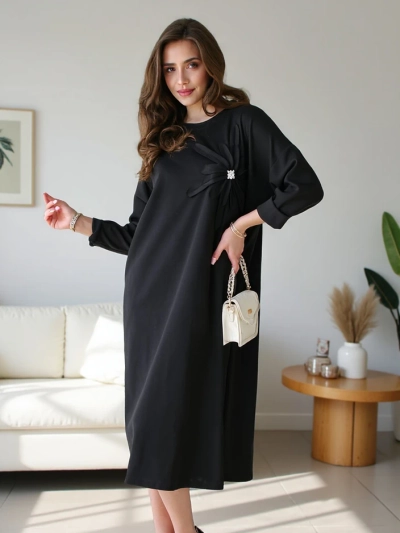 Royalfashion Women's midi dress fabric oversized with flower