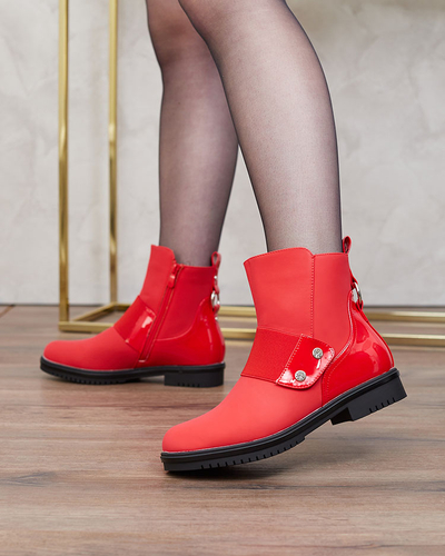Royalfashion Red matte women's boots Setipfa