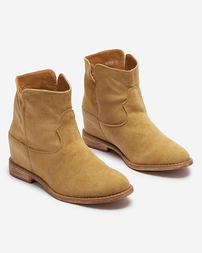 Cowboy boots on an indoor wedge in camel Bluestone - Footwear 1