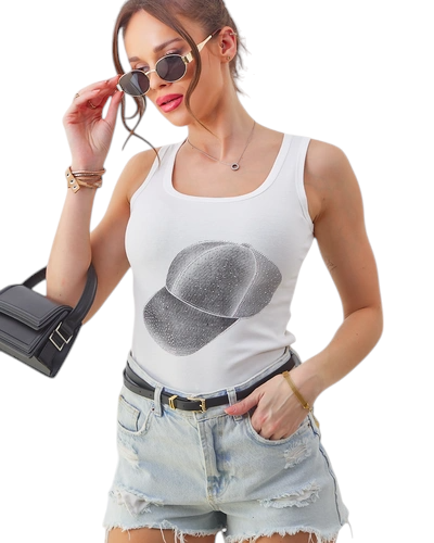 Royalfashion Naiste puuvillane topp nokaga