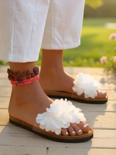 Royalfashion Women's Flip-Flops with Flowers Flora Soft