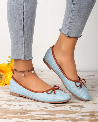 Royalfashion Women's ballet flats with glitter and a bow Aramie