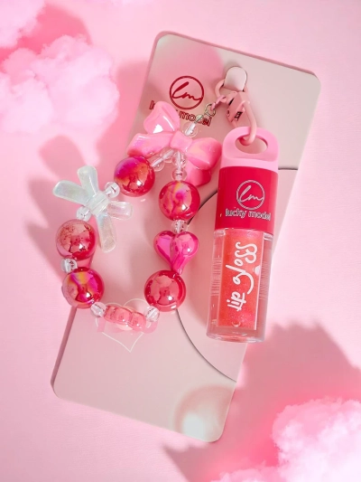 Lip gloss for children with bracelet Strawberry