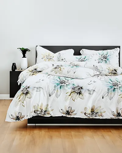 Royalfashion Tegnemønstret sengetøj 160x200 sæt 4 STYKKER
