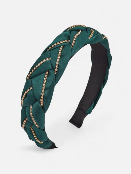 Royalfashion Tsirkoonidega kaunistatud punutud patsi kujuline peavõru