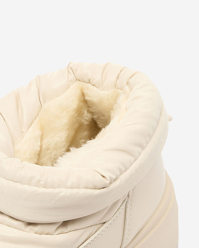 Royalfashion Naiste liibuvad lumesaapad kreemikat värvi Ademra