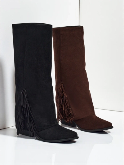 Women's Eco-Suede Knee-High Boots with Tauren Upper