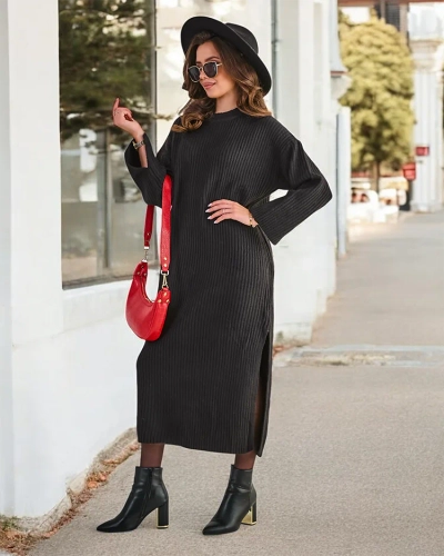 Royalfashion Kvinnur long sweater kjólla