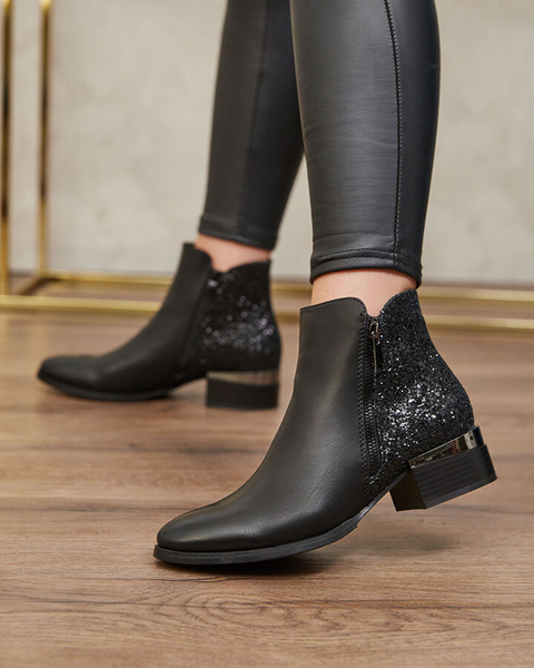 Royalfashion Mustad naiste saapad brokaadiga Brosecco