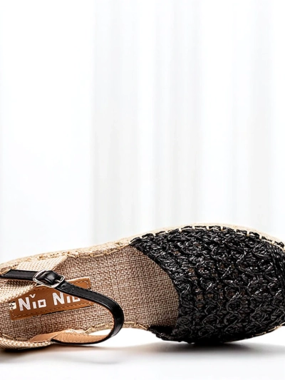 Ladies 'black espadrilles with an openwork Triumf - Footwear