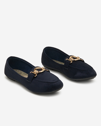 Eco-suede navy blue Brussi loafers - Footwear