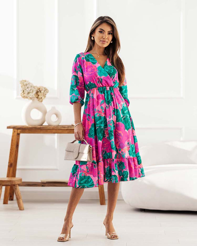 Royalfashion Naiste originaalmustriga midi-kleit