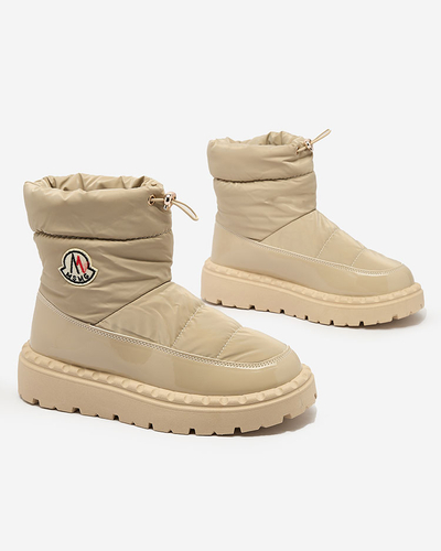 Royalfashion Women's slip-on snow boots in light brown color Ireda