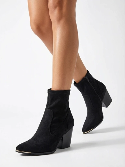 Royalfashion Eko-suede wimmins boots on a stiletto heel Gris
