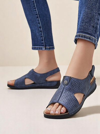 Royalfashion women’s cut-out sandals Leminni