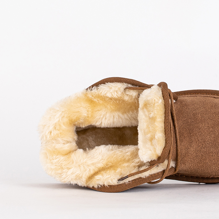 Venus Camel Leather Comfortable Children's Boots for Autumn