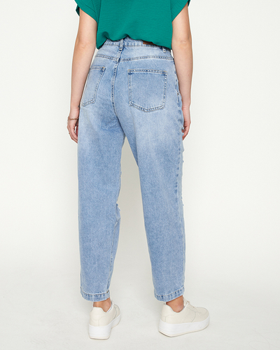 Light blue ripped jeans for women - Clothing