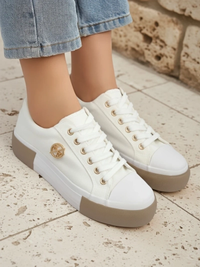 Women's white Aurelio Canvas sneakers