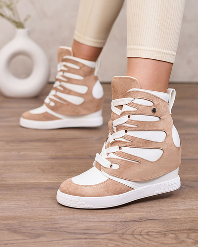 Royalfashion Light brown Pamstinsa women's sporty boots on heels