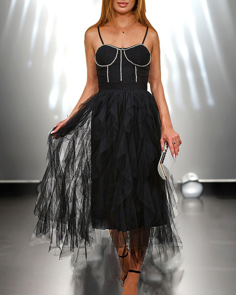 Royalfashion Must naiste midi-kleit tülliga