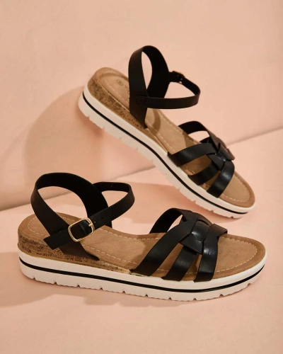 Royalfashion Naiste ökonahast platvormsandaalid Noppis