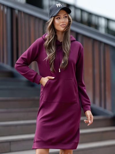 Royalfashion Viscose Sweatshirt Dress with Hood