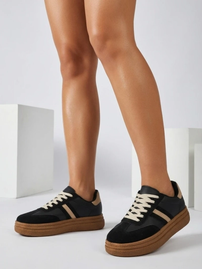 Luna Black Ecological Casual Women's Sneakers for Spring