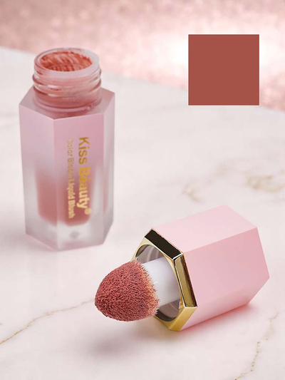 Kiss Beauty Liquid Blush with Sponge in Sunset color