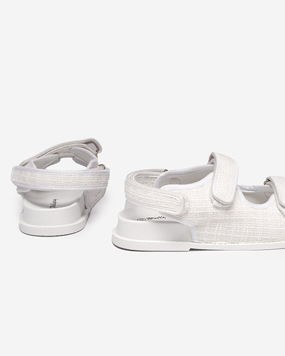 Women's white fabric sandals Desotty - Footwear