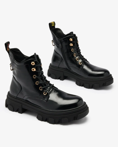 Royalfashion Mustad ökonahast naiste soojustatud Selori trapperisaapad