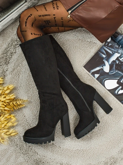 Women's Eco-Suede Block Heel Boots GaleNest