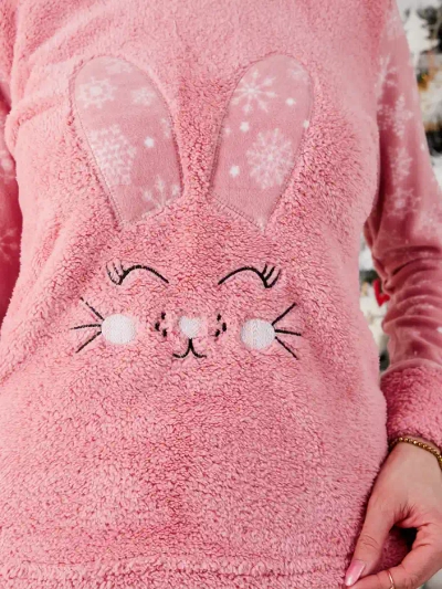 Royalfashion Women's pajama with a bunny, polar-like
