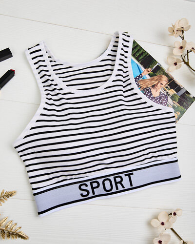Royalfashion Women's striped sports bra