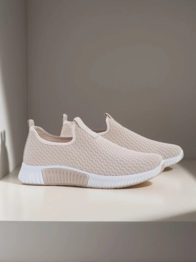 Naiste beežid tennised Eulalia Slip-On madala kontsaga kangast suveks kevadeks