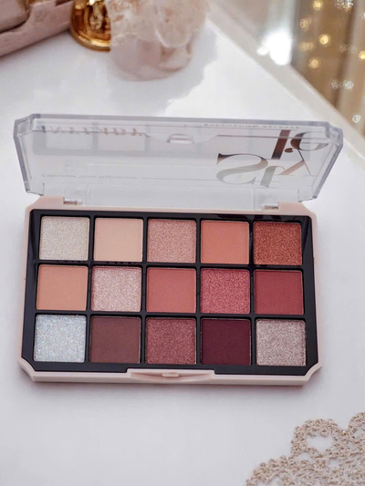 ANYLADY Palette of 15 eyeshadows with glitter and matte Ruby Glamour